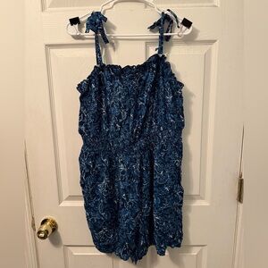 Torrid Navy and White Patterned Romper